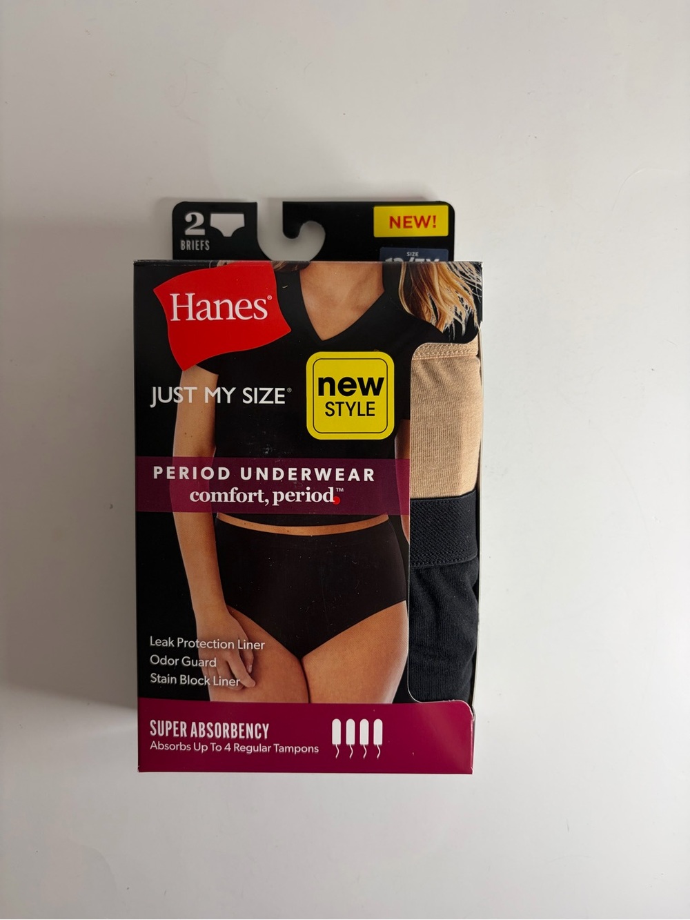 Hanes Just My Size Period Underwear Size 13/5X